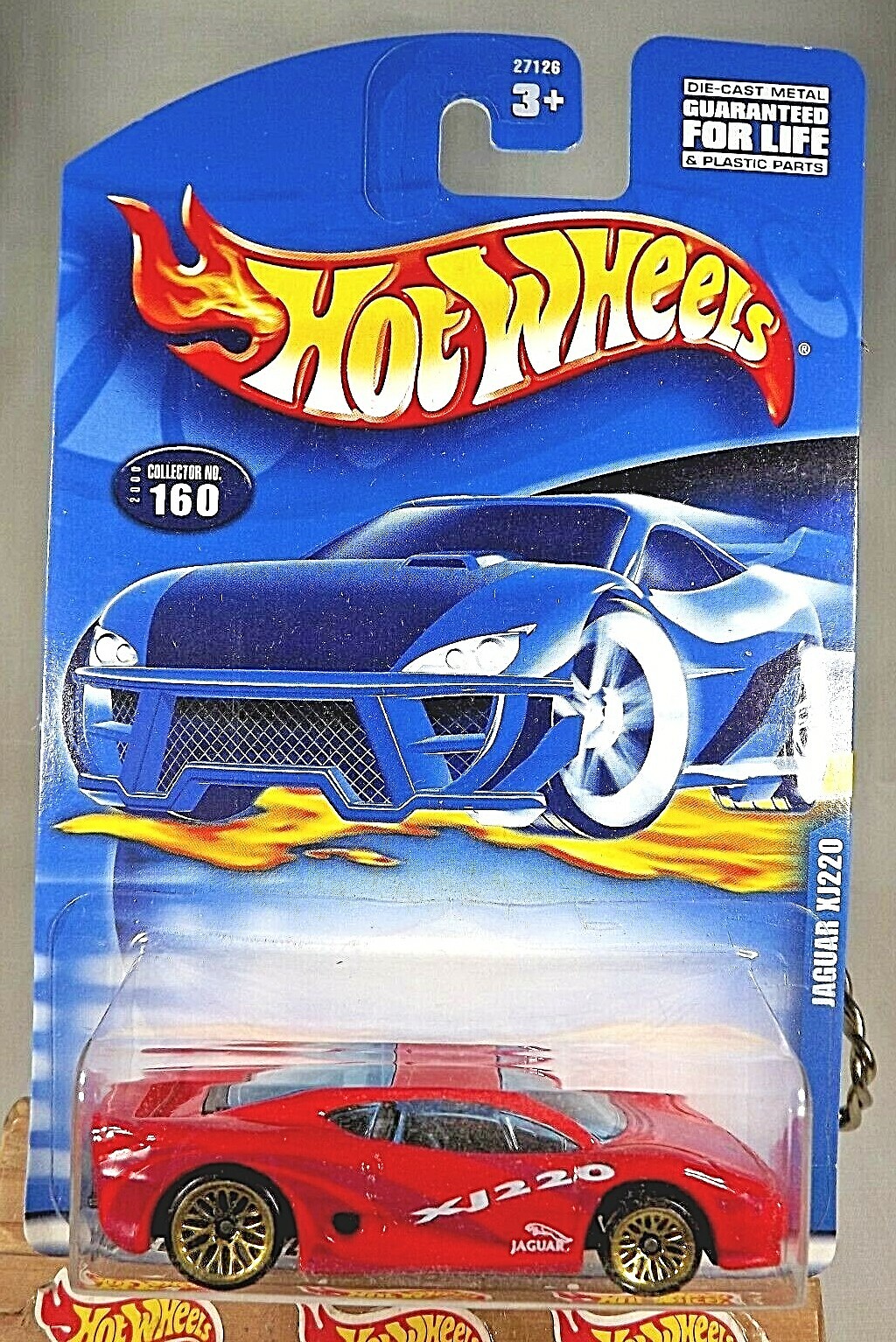 2000 Hot Wheels Mainline/Collector #160 JAGUAR XJ220 Red w/Gold Lace Spokes