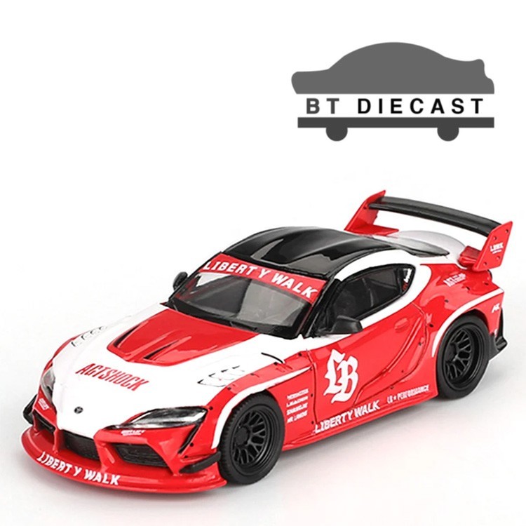 MINI GT LBWK LIBERTY WALK LB WORKS TOYOTA GR SUPRA 1/64 RED / WHITE MGT01103