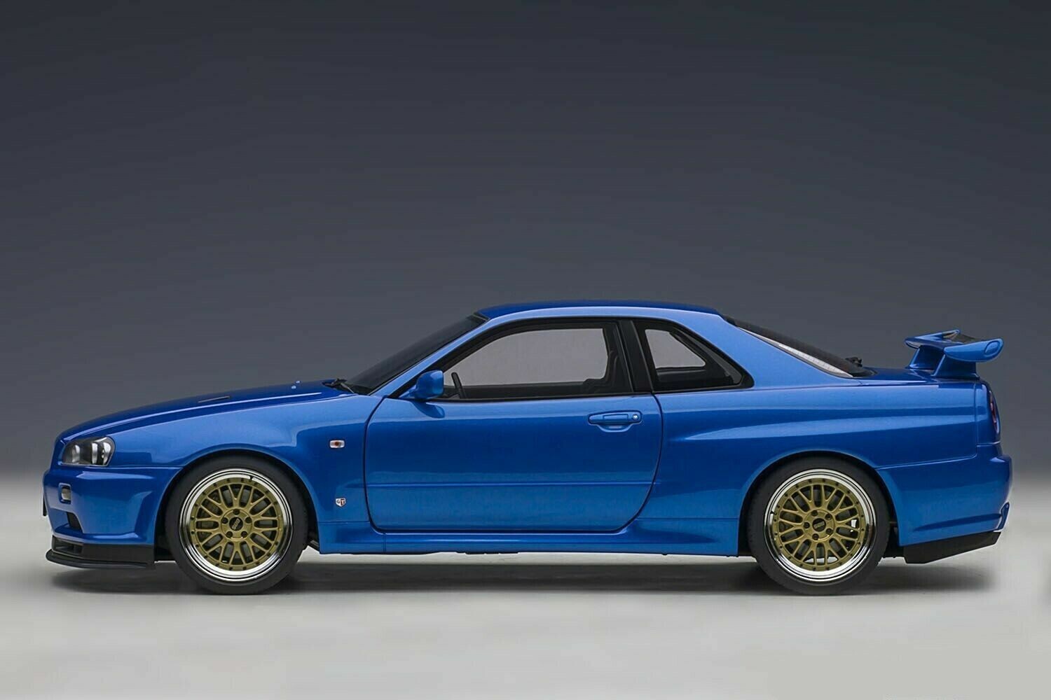 AUTOart 1/18 NISSAN SKYLINE GT-R R34 V SPEC II w BBS LM WHEELS JDM BAYSIDE BLUE