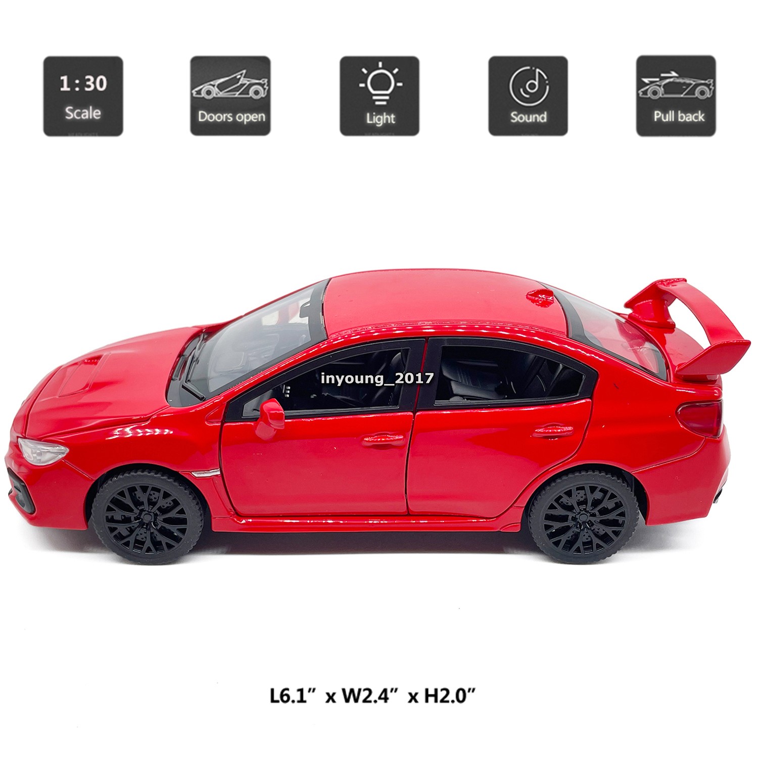 1/30 Subaru WRX STI Model Toy Car Diecast Toy Vehicle Boys Toys Kids Gifts Red