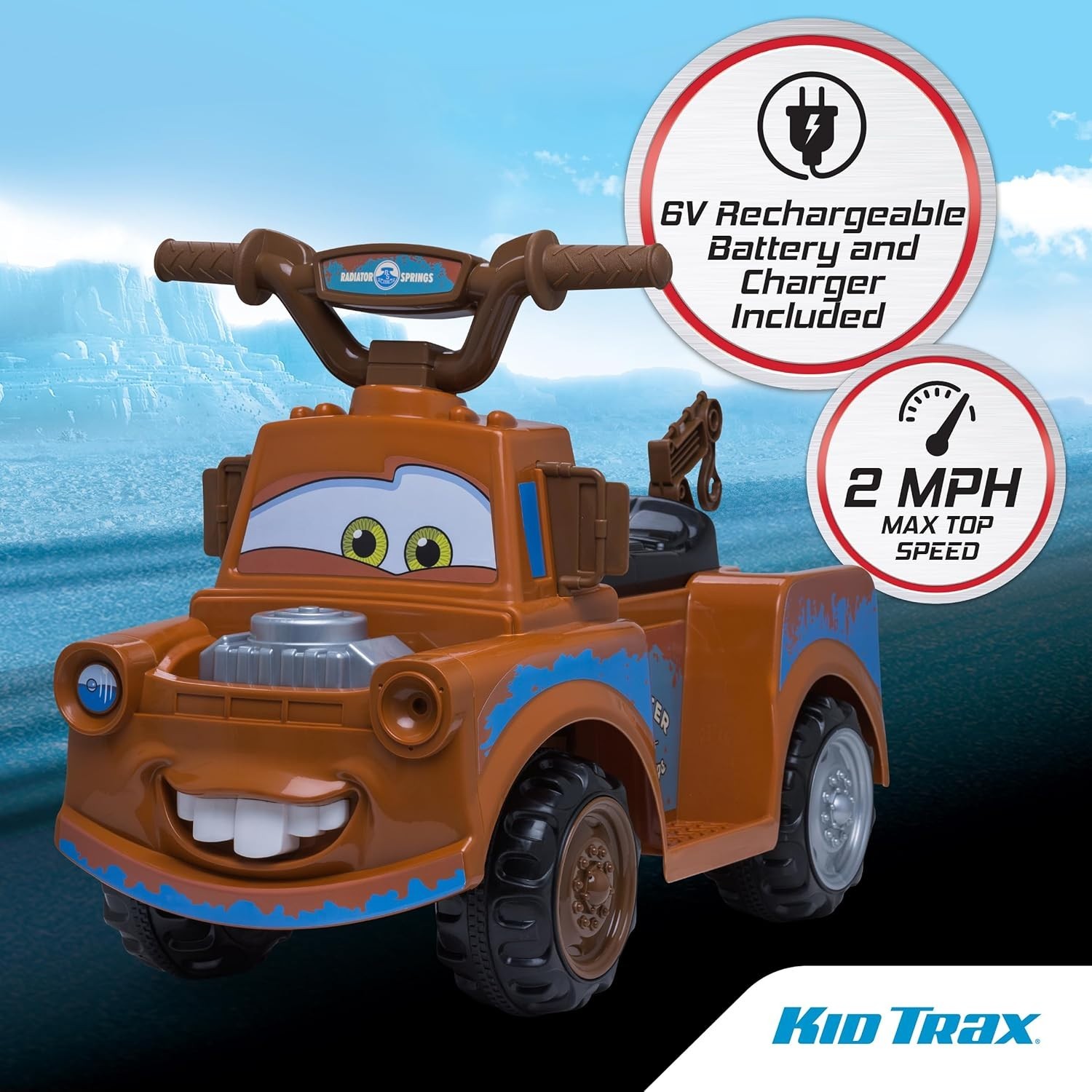 Toddler Disney Cars 3 Tow-Mater Electric Quad Ride-On, Kids 1.5-3 Years Old, …