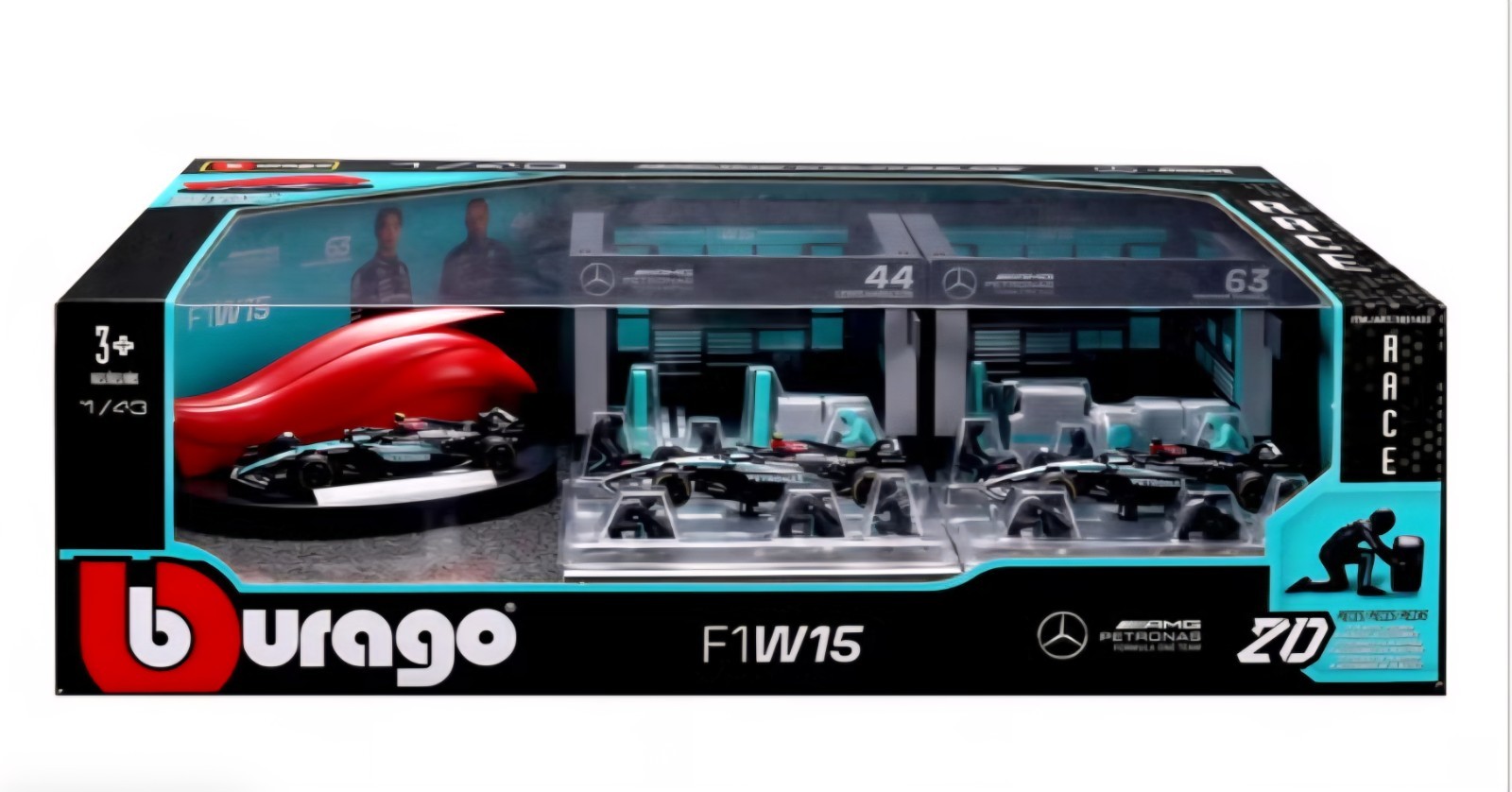 Bburago 1:43 Formula F1 Racing Paddock Set Mercedes
