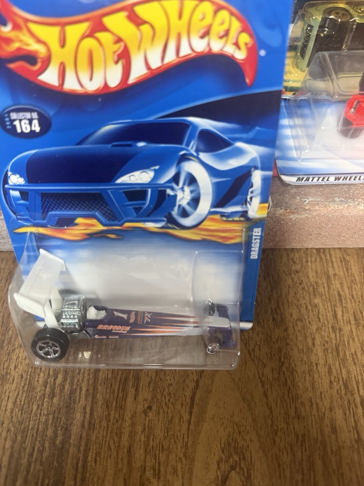HOT WHEELS DRAGSTER. 2001 #164, PURPLE/WHITE,