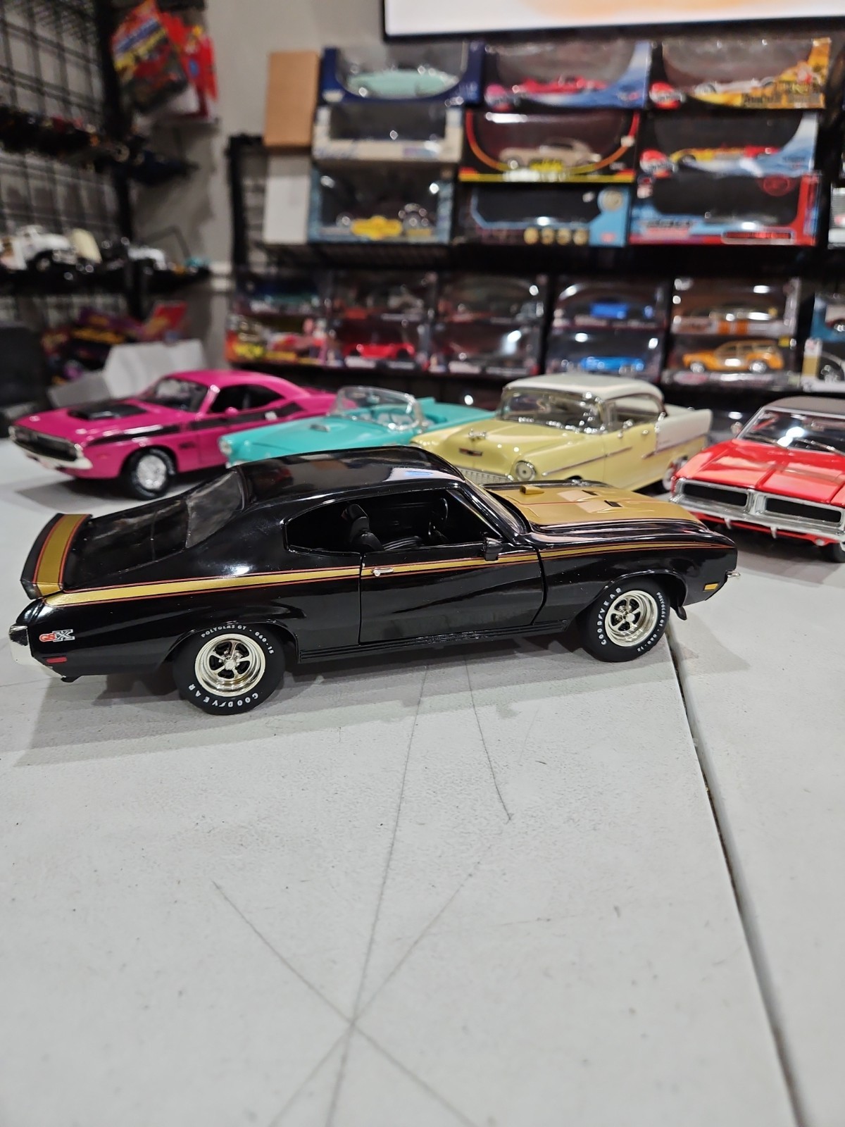 1971 Buick GSX, 1:18 Scale, ERTL Licensed By GM Black w/Gold. NO BOX –