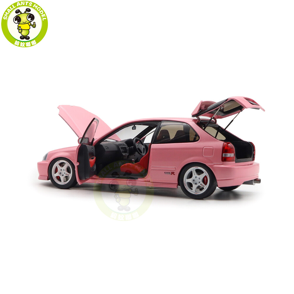 1/18 MOTORHELIX Honda CIVIC Type R EK9-120 Pink EVO Wheels Diecast Model Car