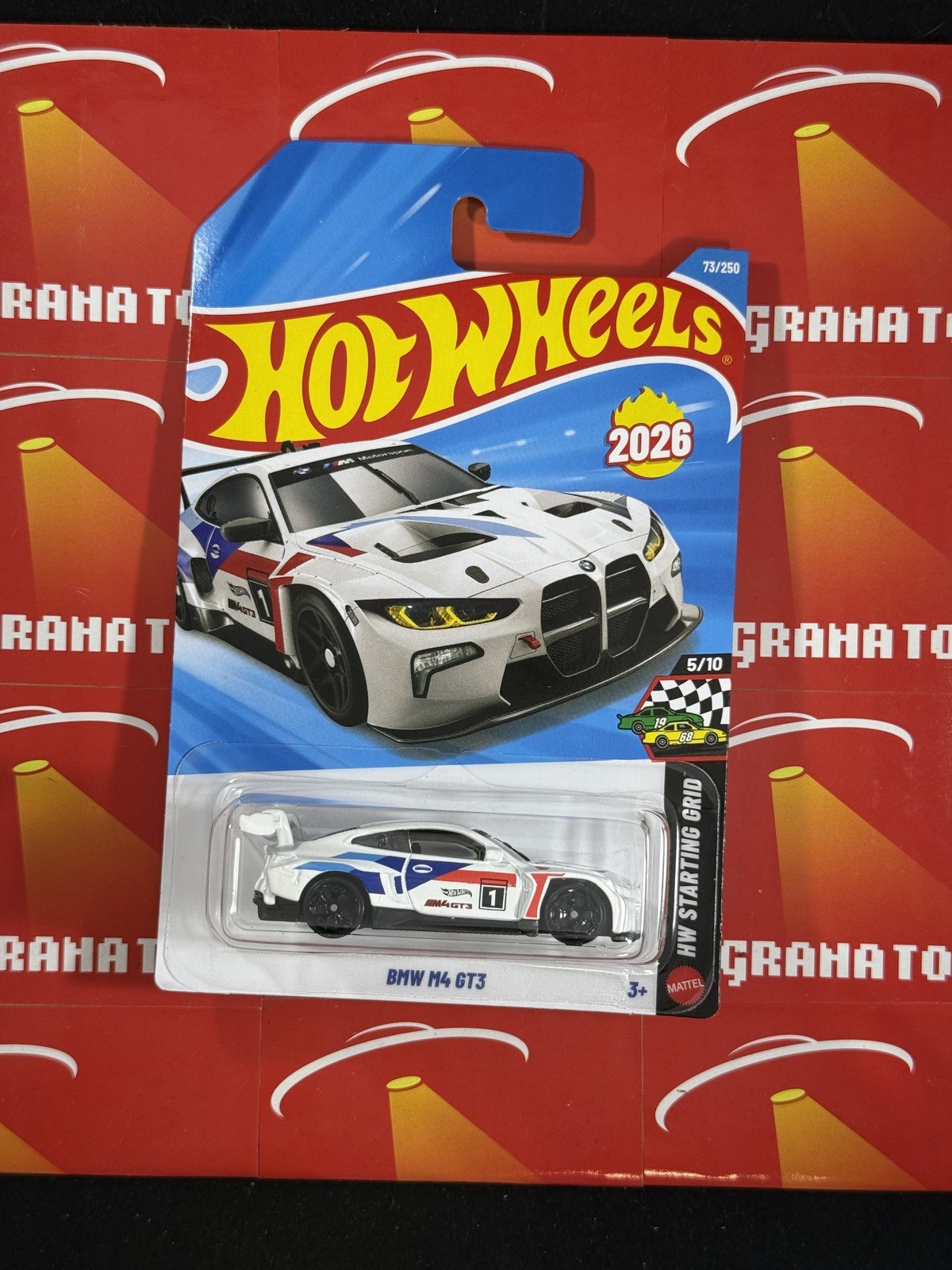 BMW M4 GT3 #73 Starting Grid 5/10 Wh/Red/Blue 2026 Hot Wheels Mix K