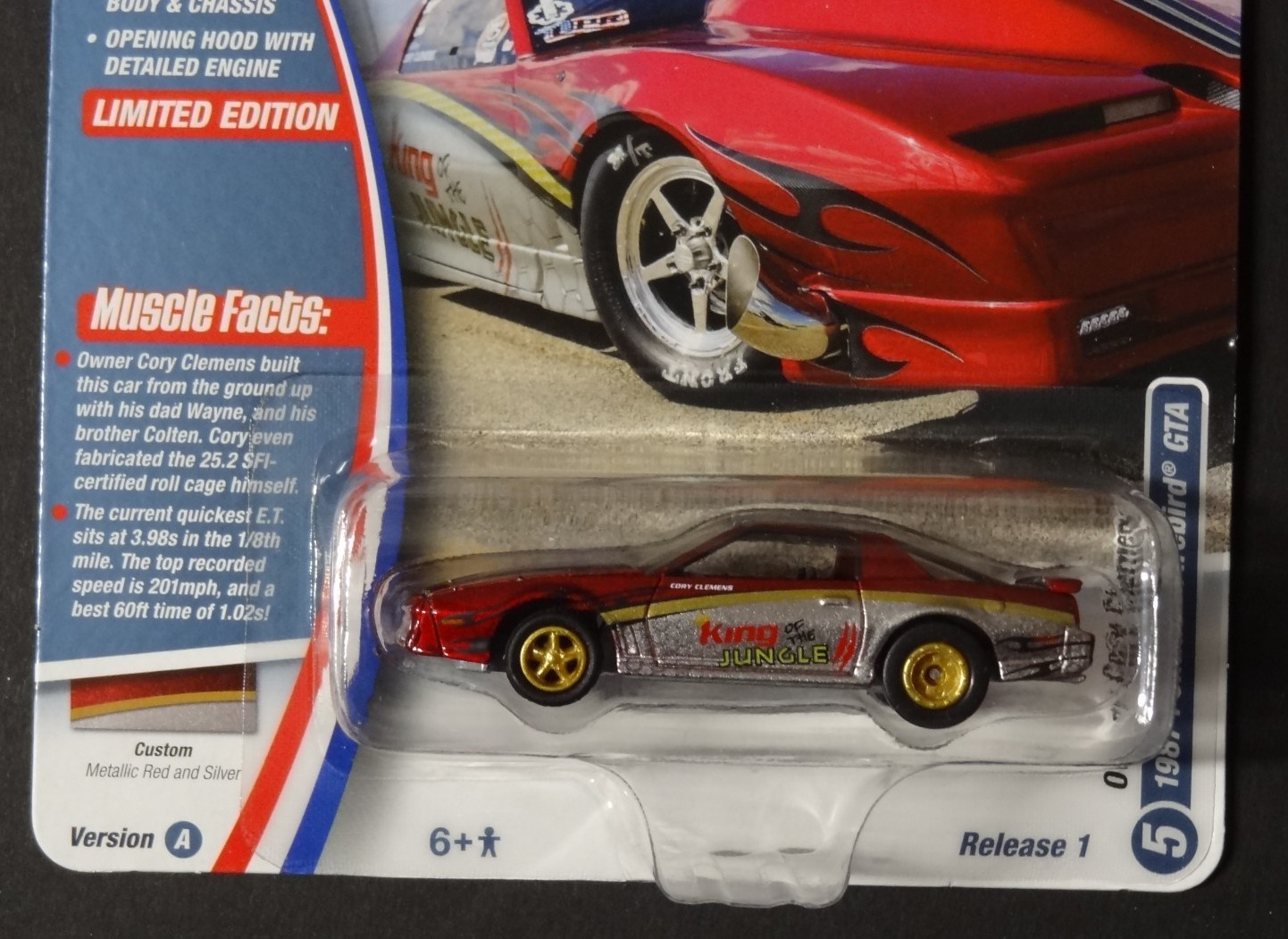 JOHNNY LIGHTNING – MUSCLE CARS METALLIC RED – 1987 PONTIAC FIREBIRD GTA – R1 VA