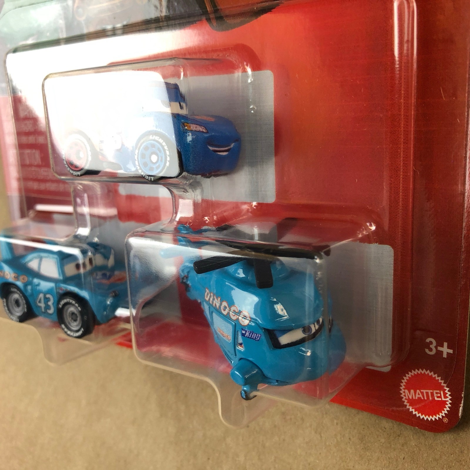 Disney Pixar Cars Mini Racers 3 Pack Transforming Lightning Rotor Turbosky King