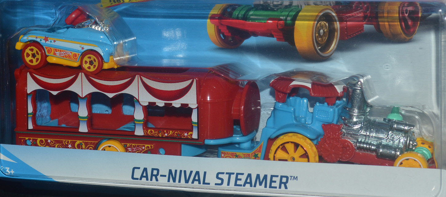 Hot Wheels CAR-NIVAL STEAMERS w PEDAL CARS Circus & Halloween Steampunk HTF