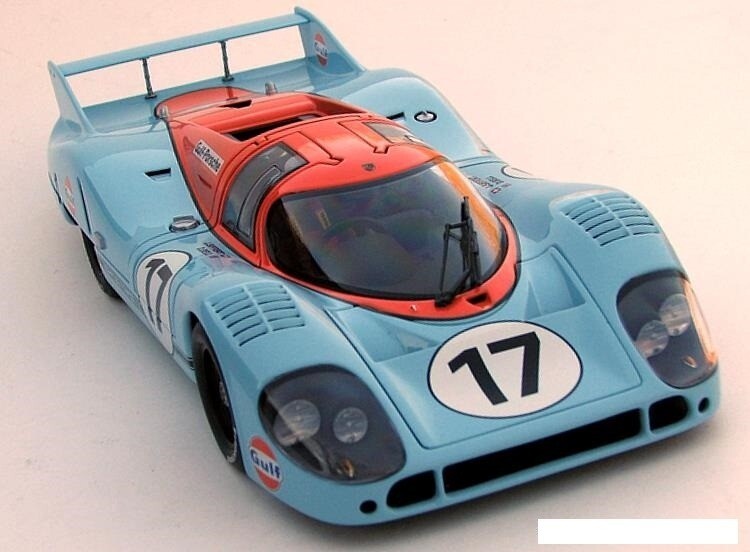 Porsche Race Car1:18Le Mans Racing Custom Built24Metal Body12Model Carousel BLUE