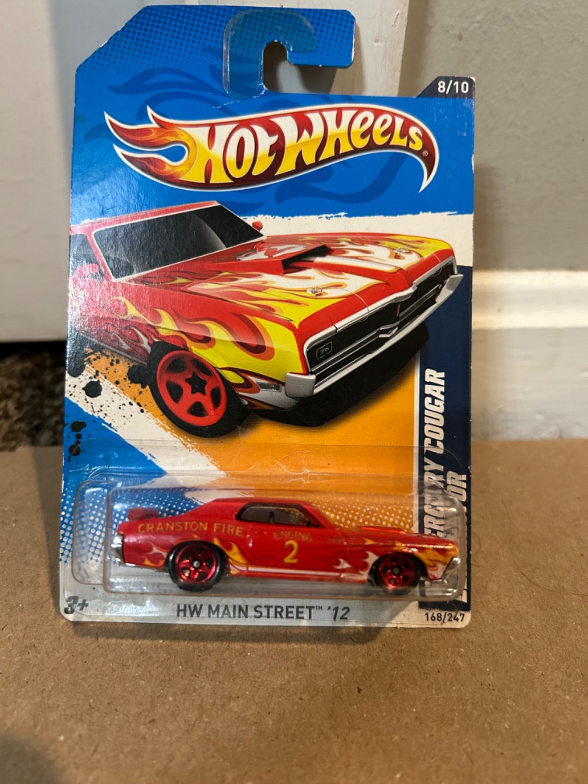 2012 Hot Wheels HW Main Street ’69 Mercury Cougar Eliminator Red Cranston Fire