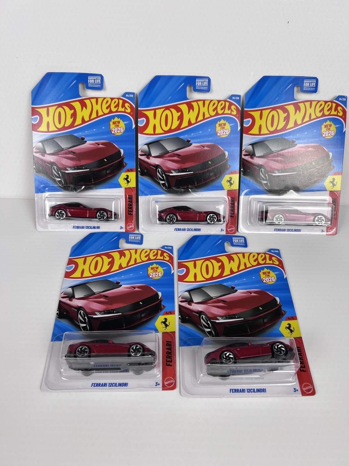 Lot Of 5! 2026 Hot Wheels Ferrari 12Cilindri D Case!New!