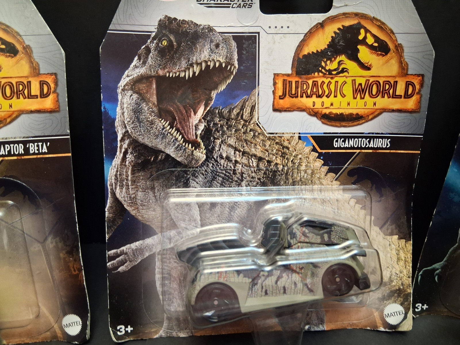 2022 Hot Wheels Jurassic World Dominion Dinosaur Character Car lot of 3 Cars
