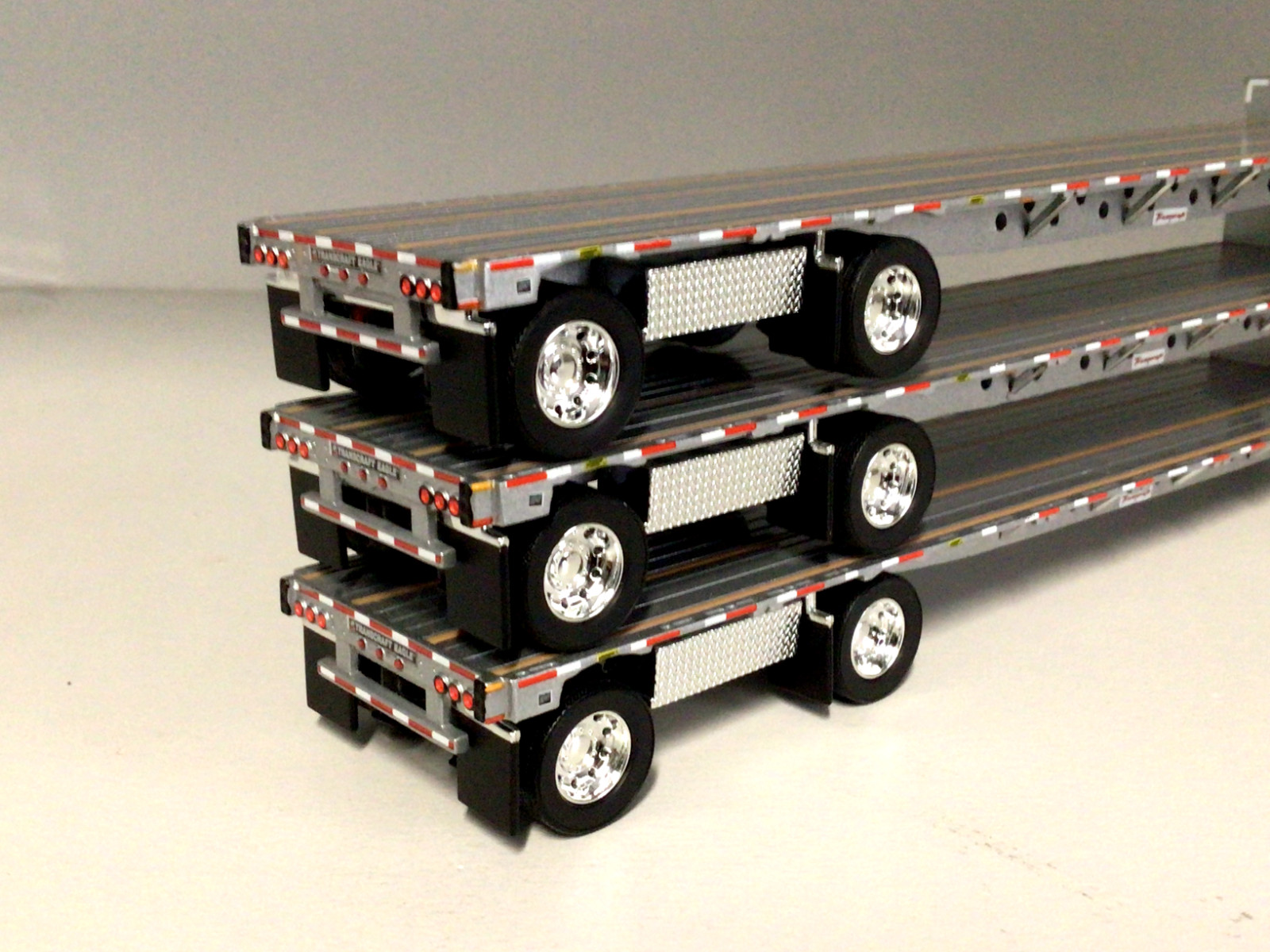3-DCP 1/64 ALL SILVER TRANSCRAFT STEPDECKS W/ BOXES NIB