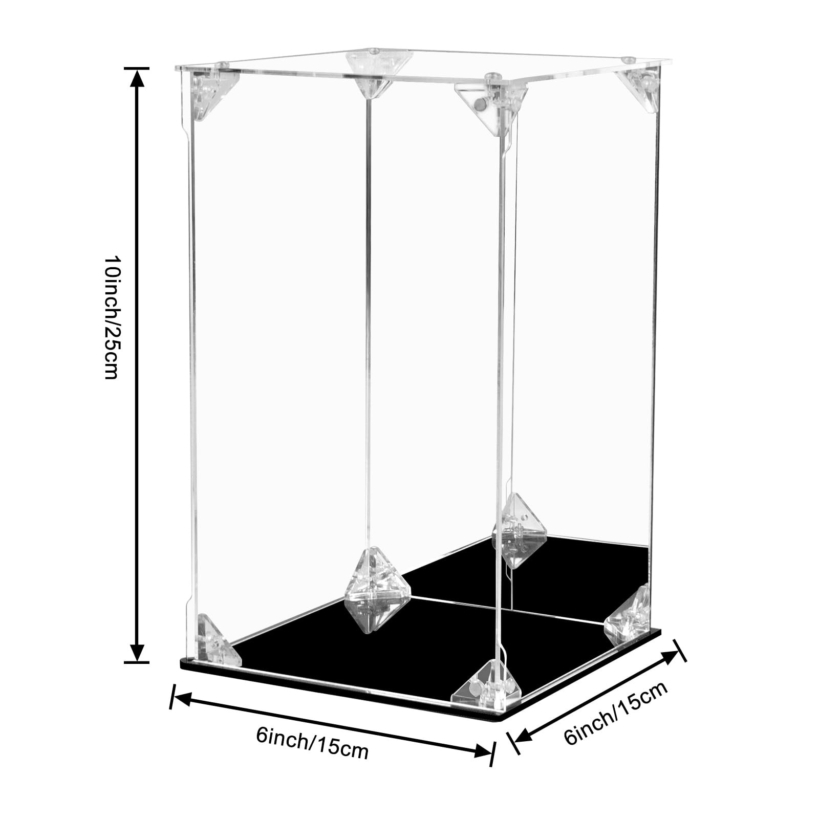Acrylic Display Case for Collectibles Assemble Clear 6x6x10 Inch,