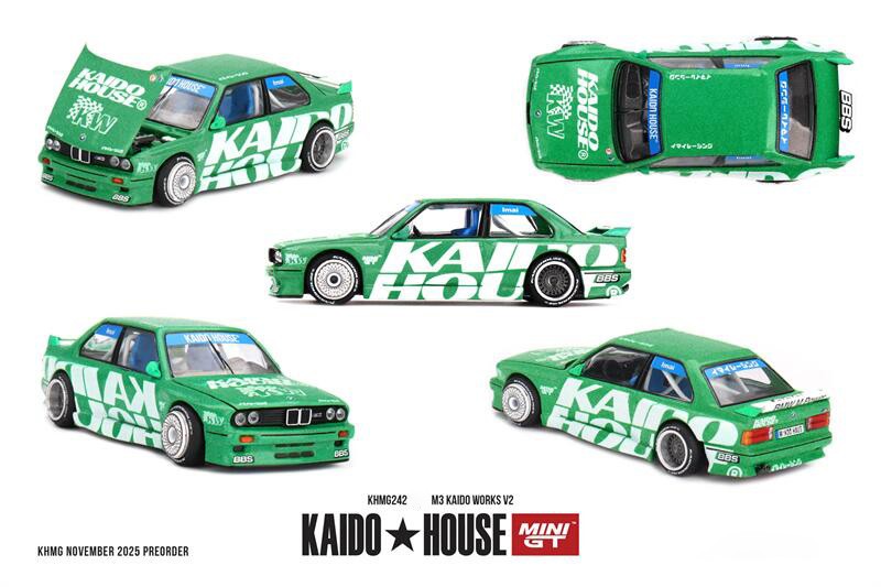 Kaido House x MINI GT 1:64 M3 Kaido Works Green Diecast Model Car