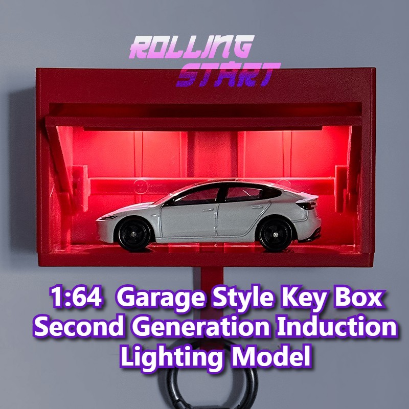 1:64 Diorama Induction Light Garage Model Key Holder Car Key Rack Display Model