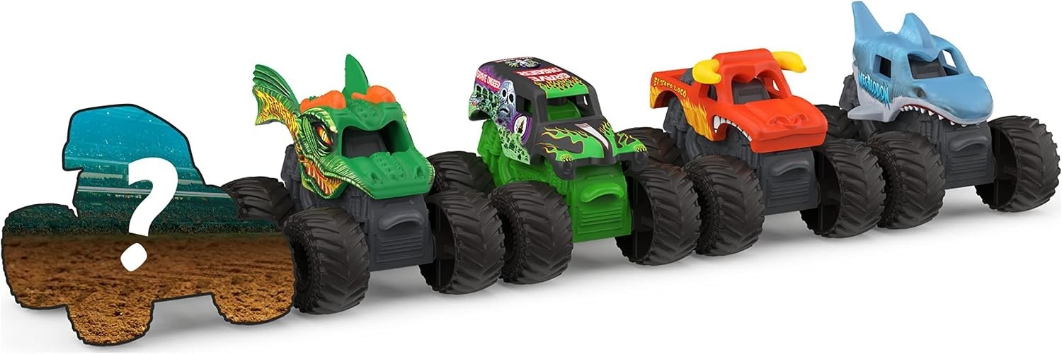 5 Pack Mini Collectible Monster Trucks with Mystery Truck – Epic Kid’s Play Set