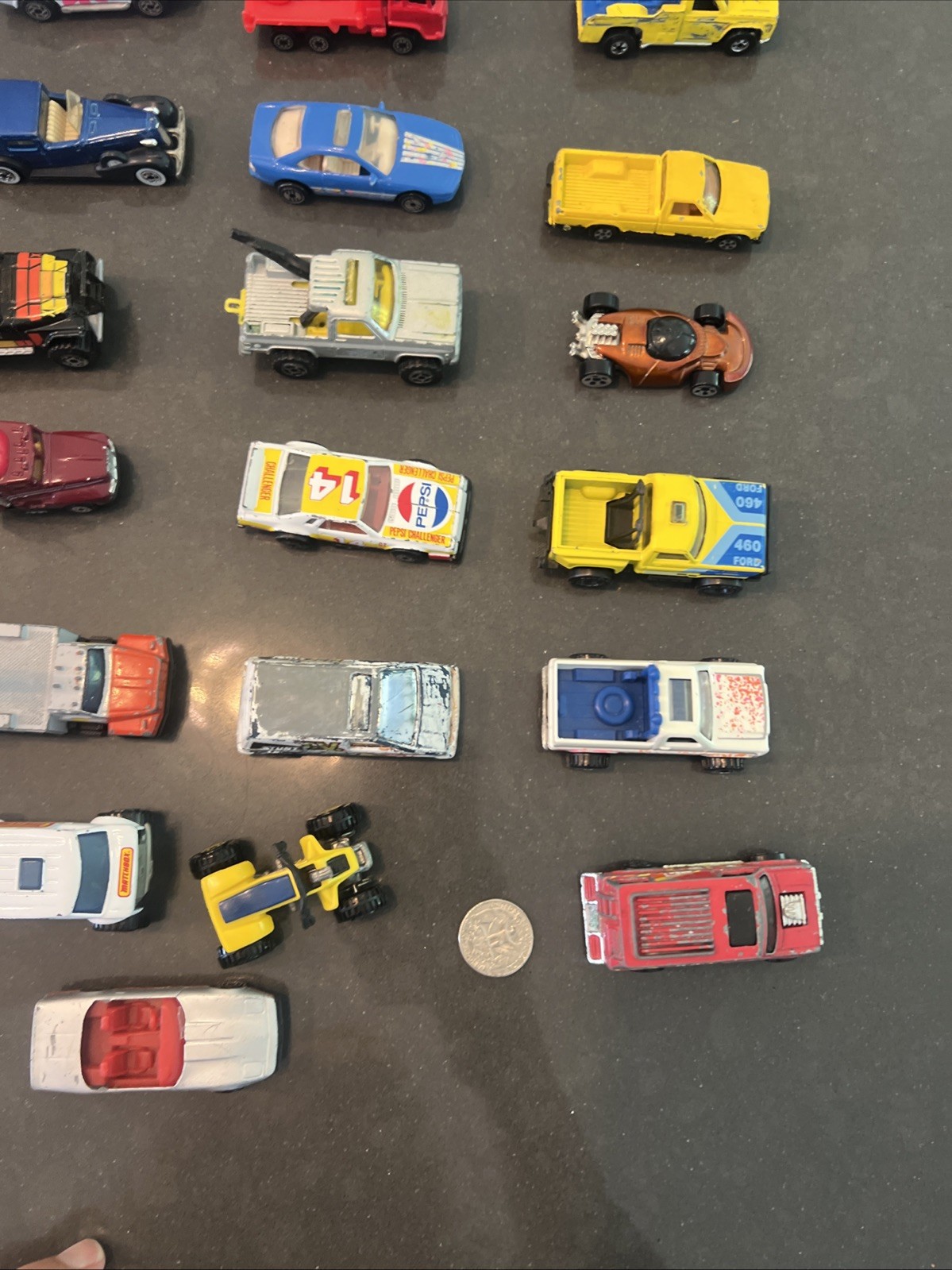 Lot Of 33 Diecast & Plastic Vintage Cars Trucks Mixed Brands See Description