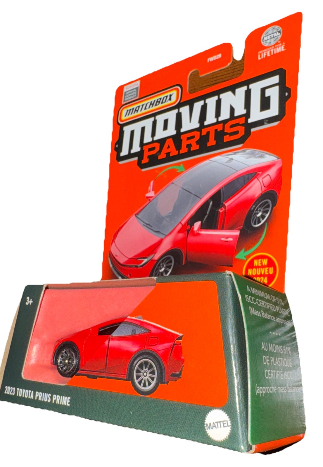Lot Of 2 Matchbox 2023 Toyota Prius Red Moving Parts New In Package 1:64 Diecast