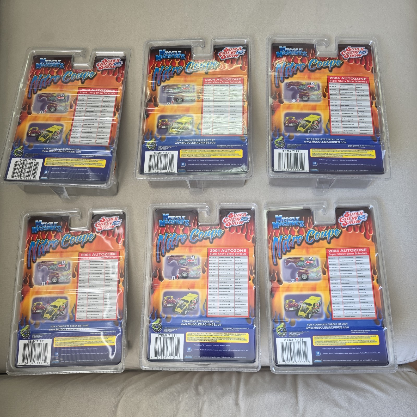 6 Pks 1:64 scale Muscle Machines Nitro Coupe die-cast vehicles Adult Collectibes