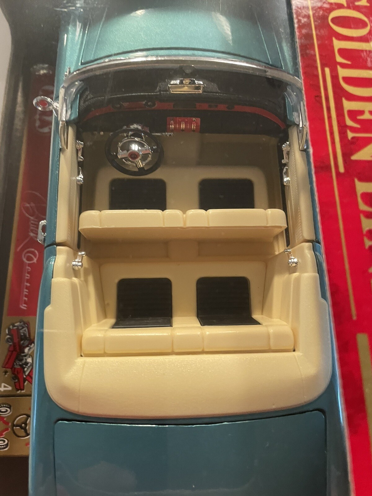 Mira Golden Line 1955 Buick Century Convertible 1:18 Diecast TEAL- Made in Spain