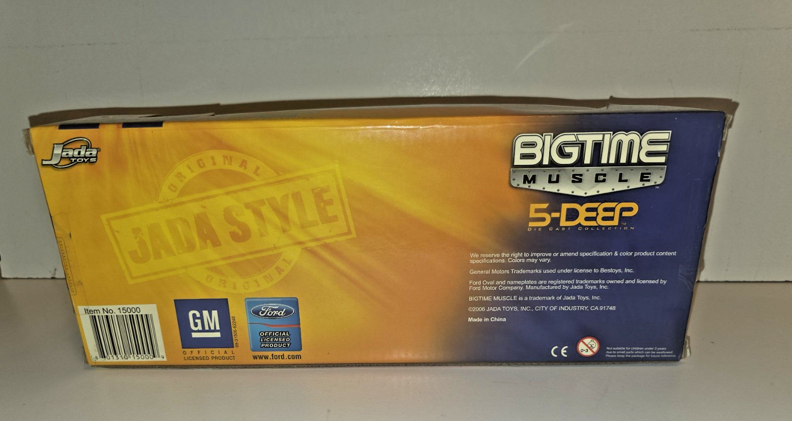 Jada Toys BigTime Muscle 5-Deep Corvette,Mustang, Camaro, GTO, DAMAGED BOX