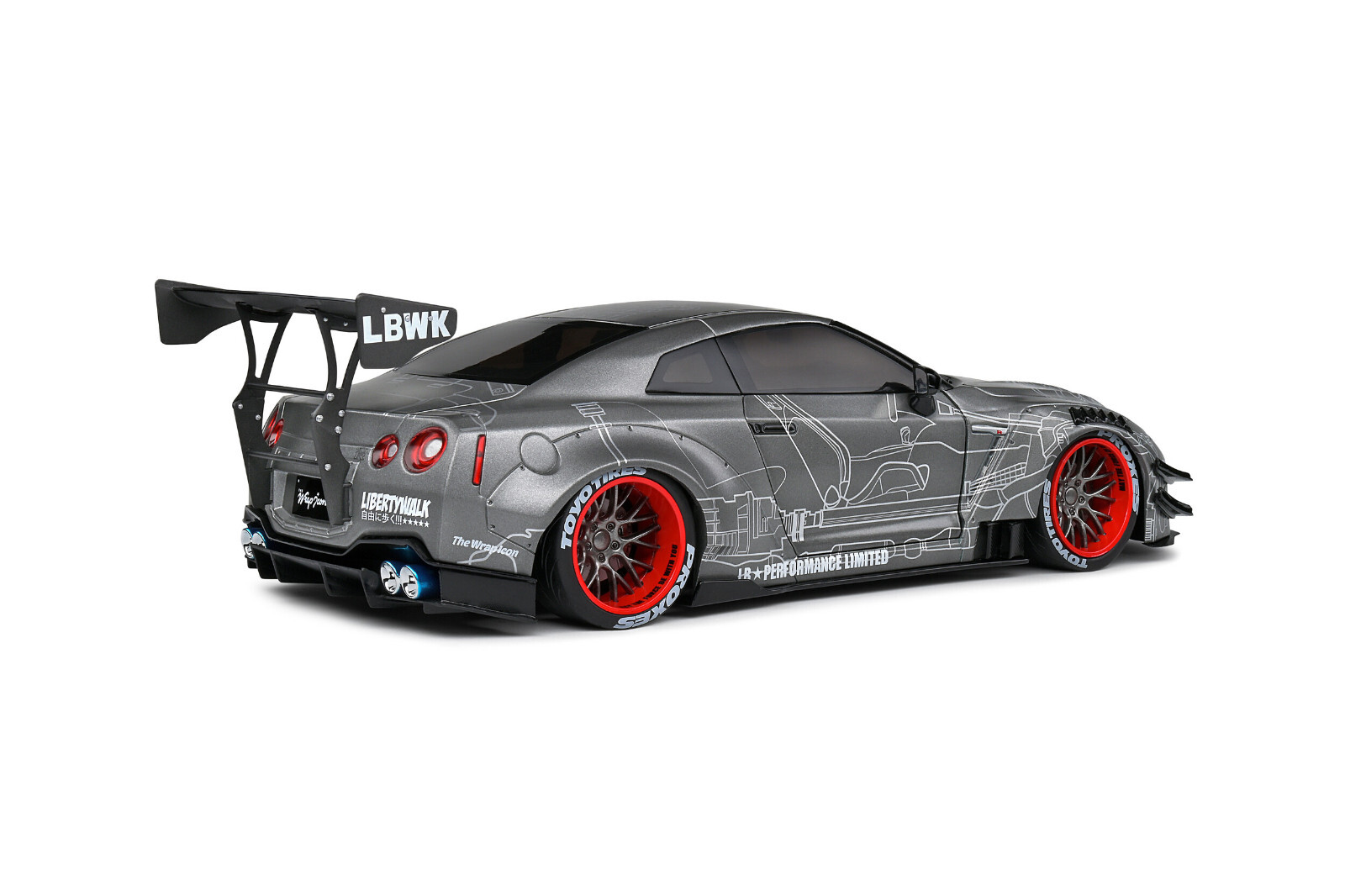 2020 Nissan GT-R (R35) W/ Liberty Walk Body Kit 2.0 (S1805810) 1/18 Scale Solido