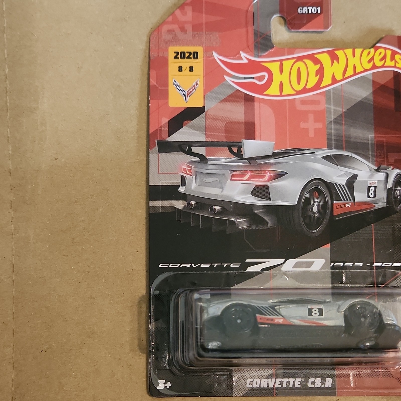 Hot Wheels Corvette C8.R Corvette 70 8/8 1:64 2020 Silver/Black/Red Unopened