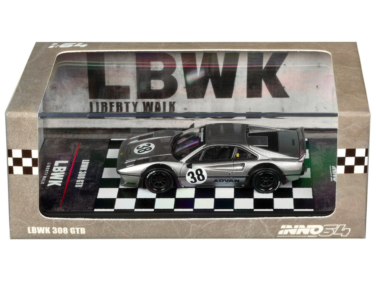 Inno 1/64 FERRARI 308 GTB Liberty Walk Model Car -SILVER-