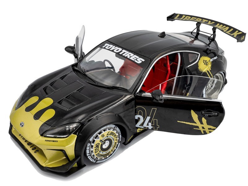SOLIDO 2024 TOYOTA GR86 LIBERTY WALK LBWK BODY KIT #24 1/18 BLACK GOLD S1813603