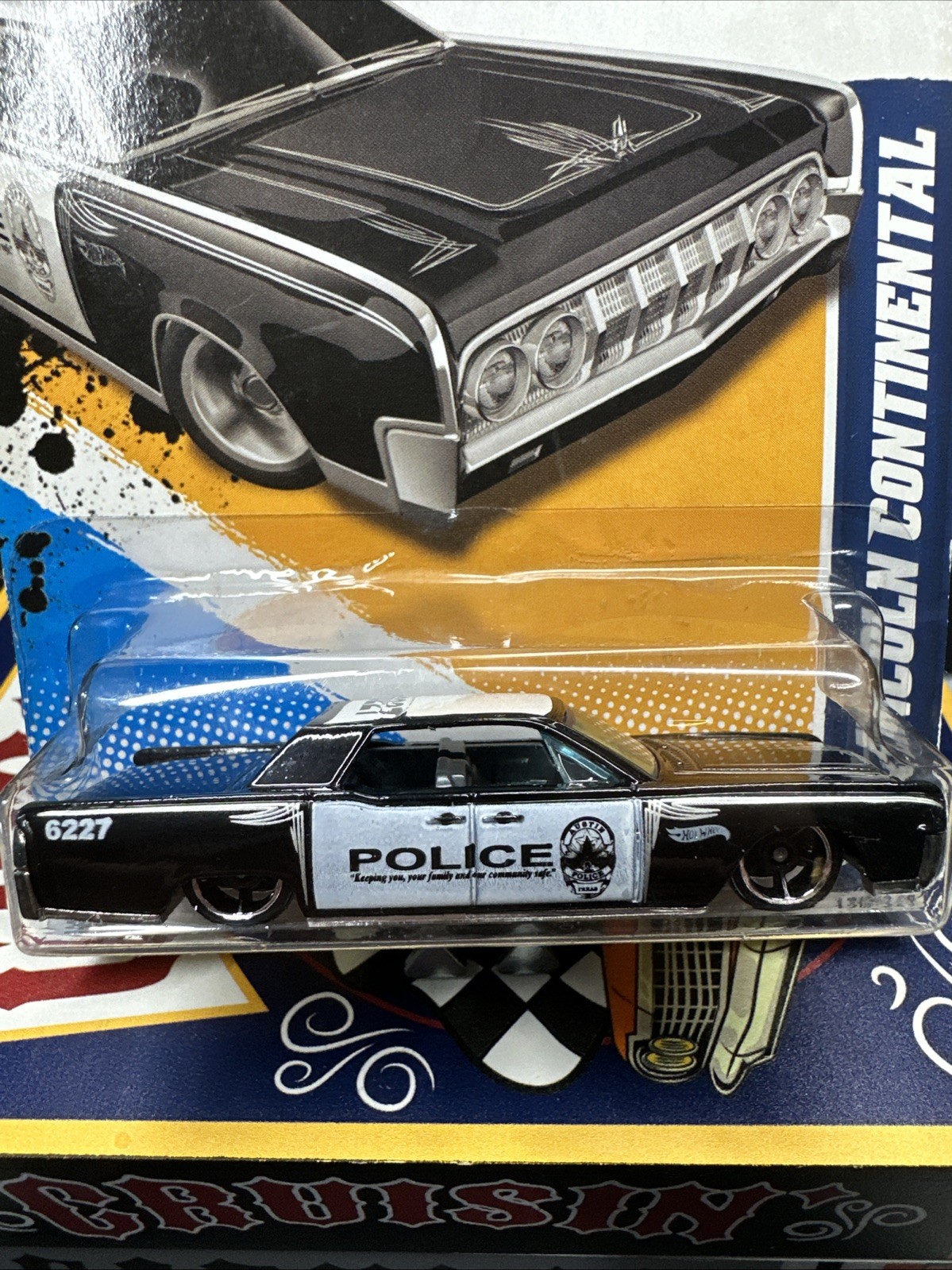 Hot Wheels HW Main Street 1:64 1964 Lincoln Continental Police Black White