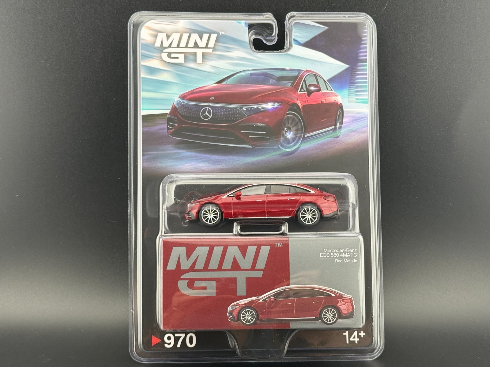 Mini GT Mercedes-Benz EQS 580 4MATIC Red Metallic #970 1/64