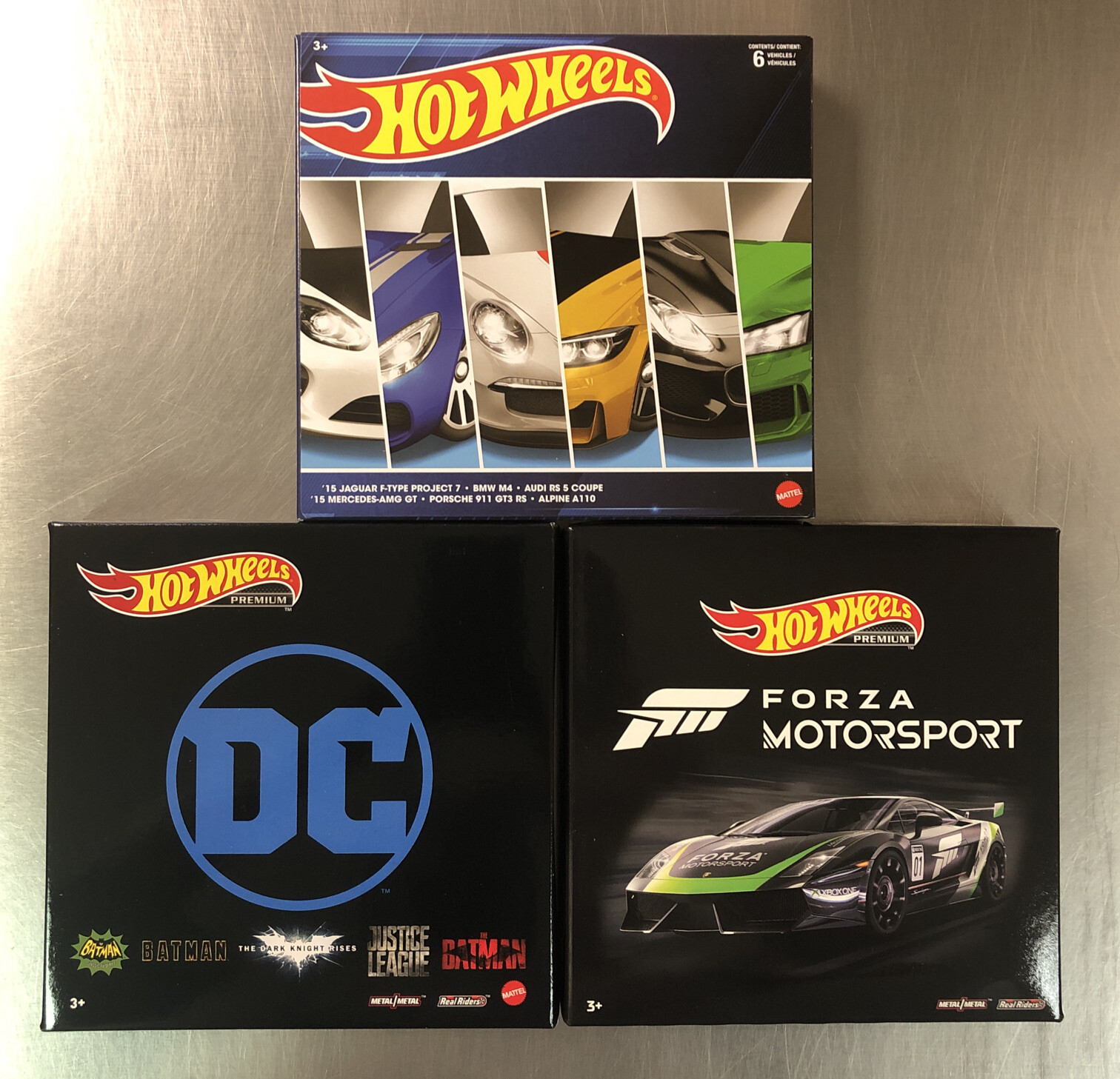 HOT WHEELS FACTORY SEALED COLLECTORS BOX ( LOT OF 3 ) FORZA BATMAN IMPORTS