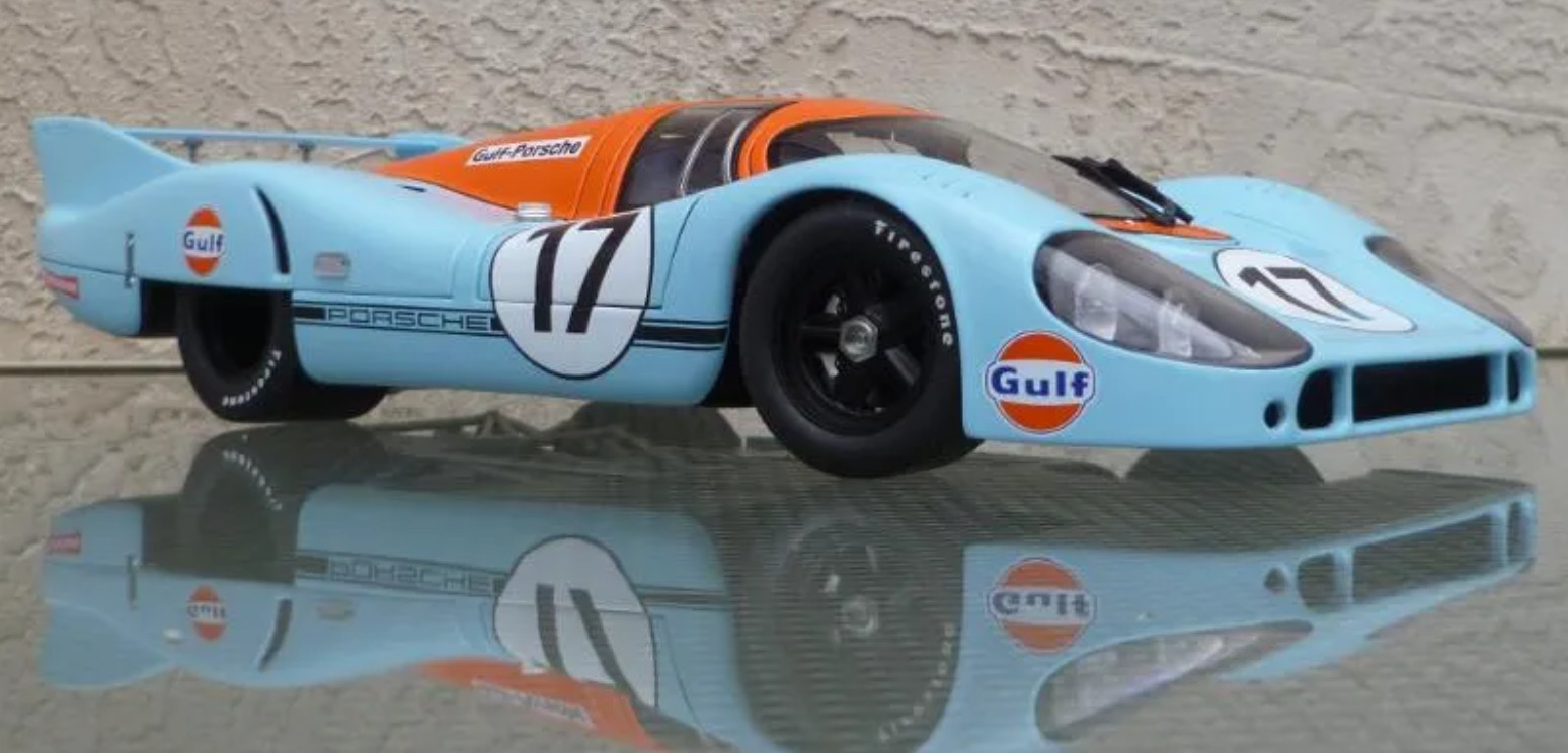 Porsche Race Car1:18Le Mans Racing Custom Built24Metal Body12Model Carousel BLUE