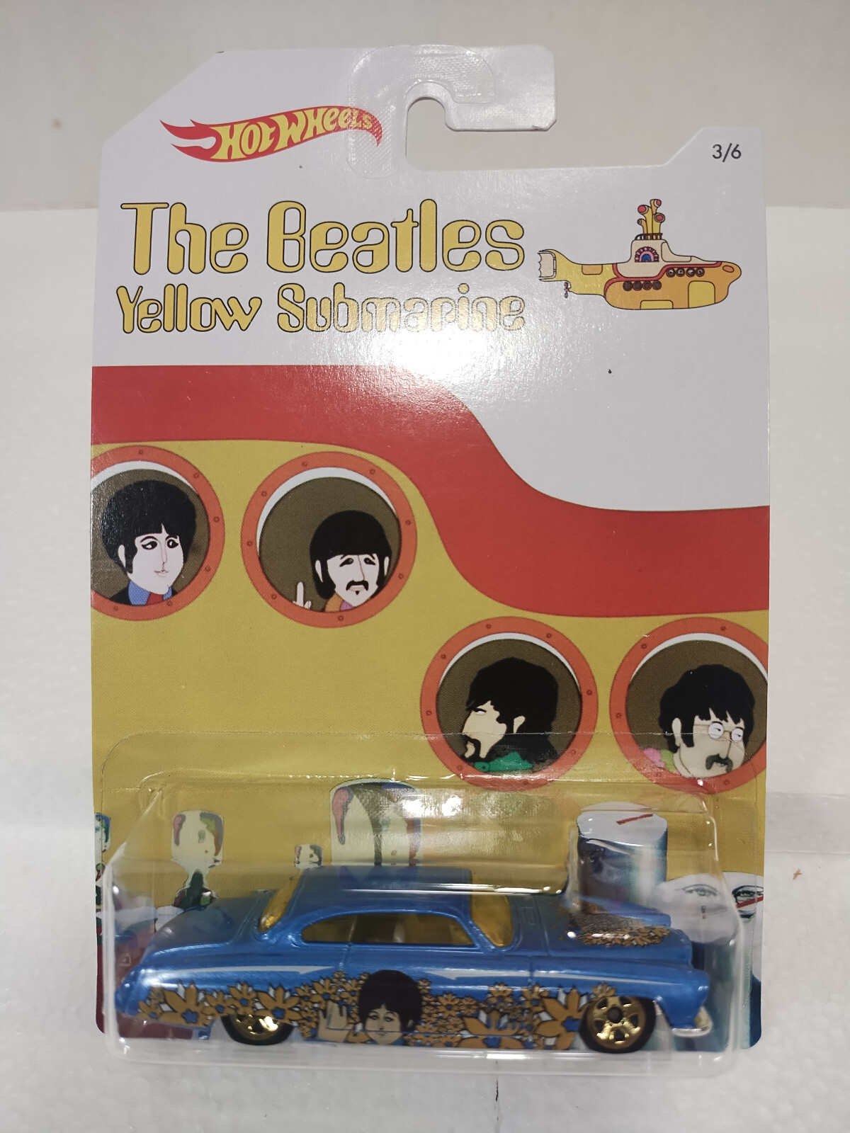 HotWheels 1:64-The Beatles Yellow Submarine-Set of 6 Diecast cars-New in Package
