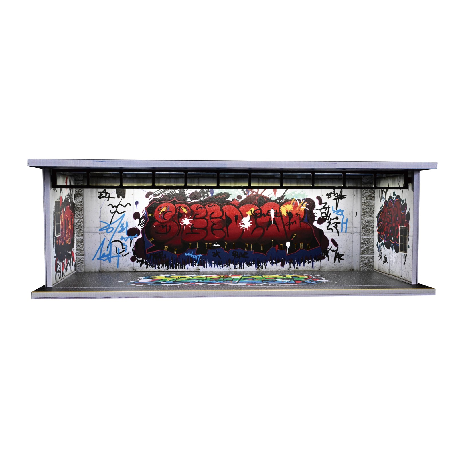 Diorama 1/64 Diecast Garage Showroom Model LED Parking Lot Model Display Case US