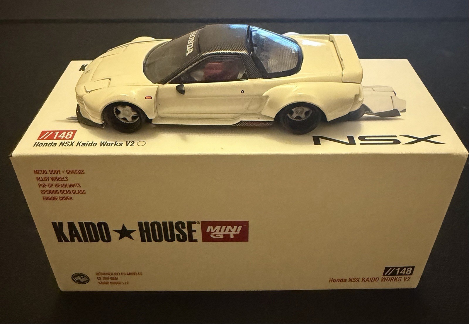Kaido House x Mini GT 1:64 Honda NSX (NA1) Kaido WORKS V2 White KHMG148