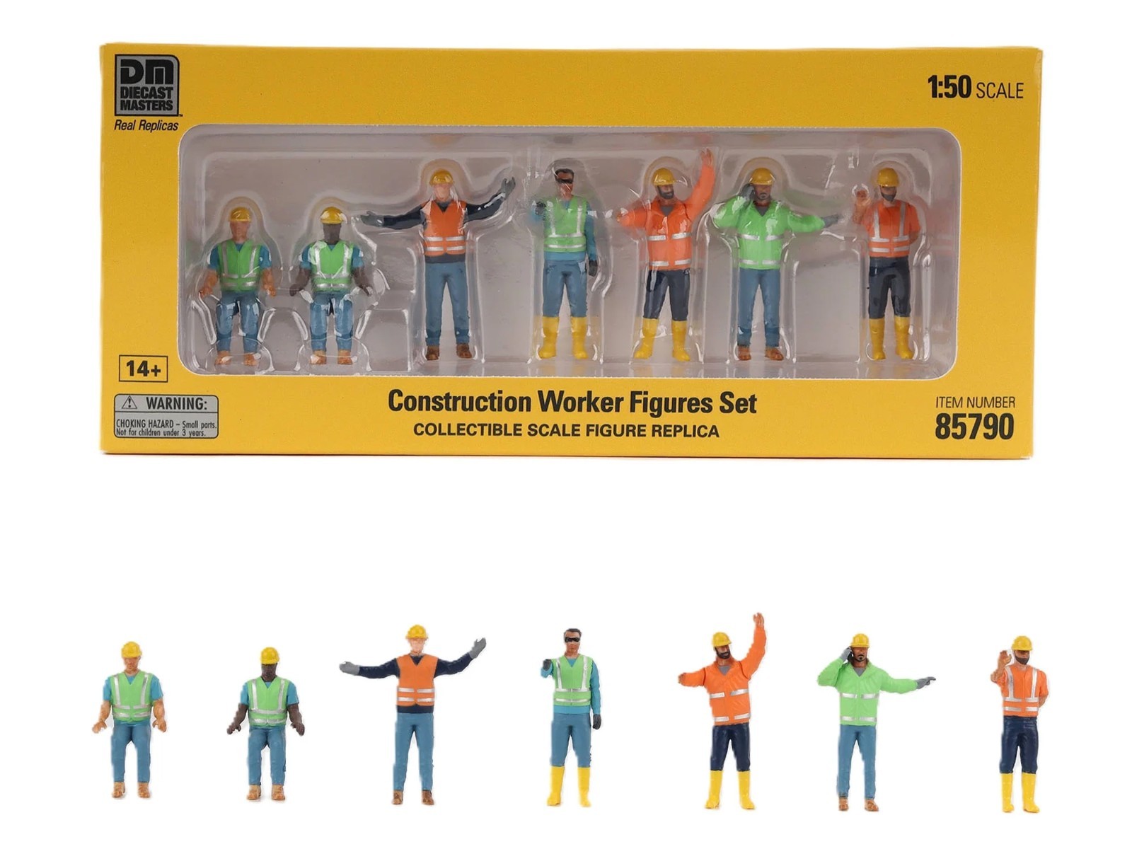 “CONSTRUCTION WORKERS” 7 PC FIGURE SET FOR 1/50 SCALE BY DIECAST MASTERS 85790