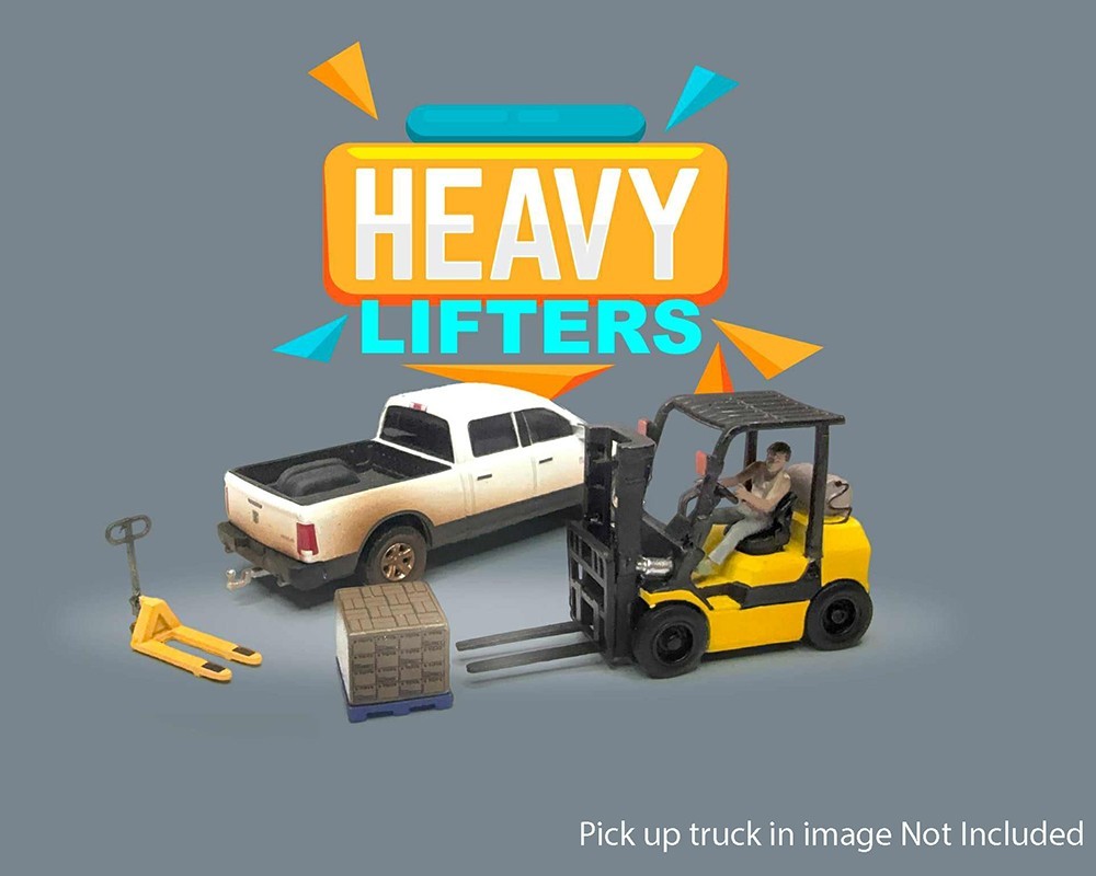 American Diorama 1:64 Heavy Lifters Forklift Set – 4 pcs Set – Metal