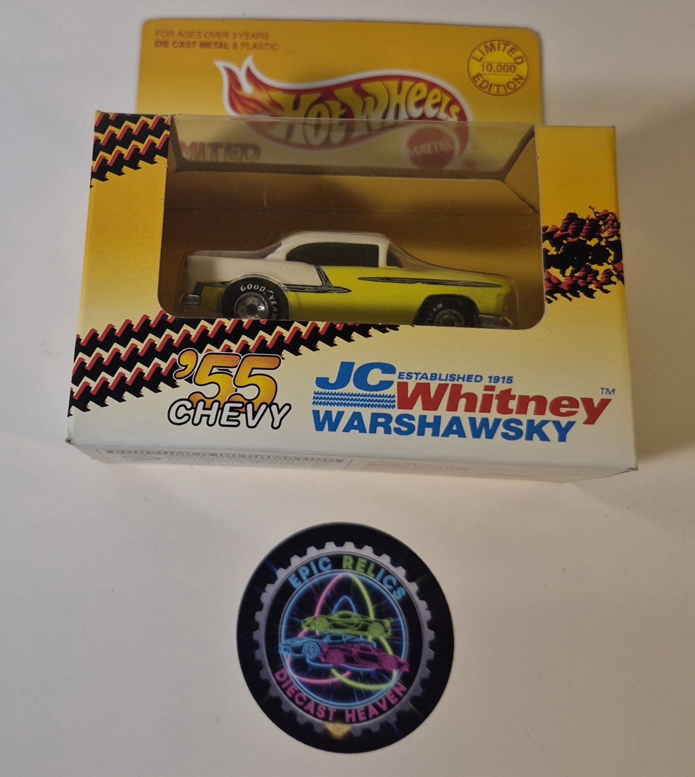 ✨️Hot Wheels JC Whitney Warshawsky 55 Chevy, Yellow, Limited Edition 🔥