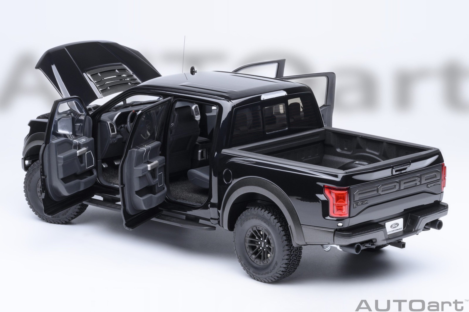 2019 Ford F-150 Raptor Supercrew Agate Black in 1:18 scale by AUTOart