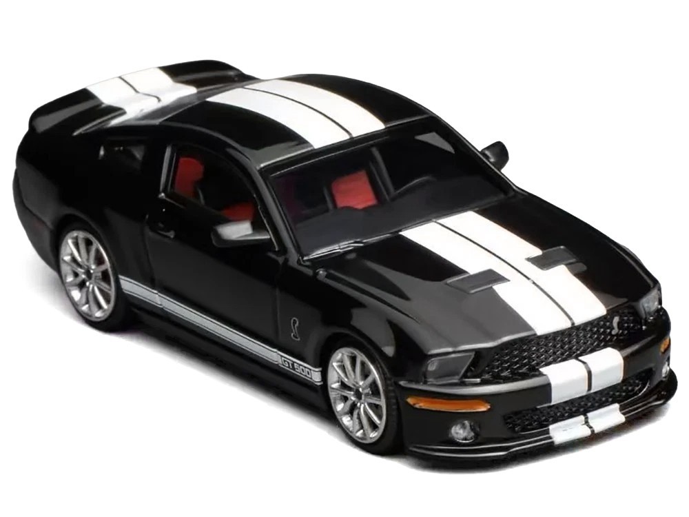 2007 FORD MUSTANG SHELBY GT500 BLACK 1/64 BY MOTORHELIX/GREENLIGHT 1251005B