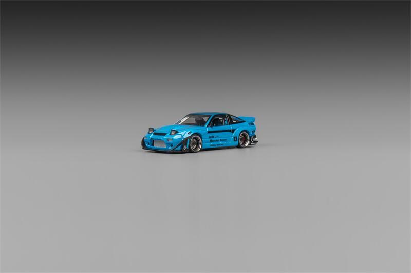 Micro Turbo 1:64 S13 Silvia 180SX Pandem Rocket Bunny babyblue Diecast Model Car
