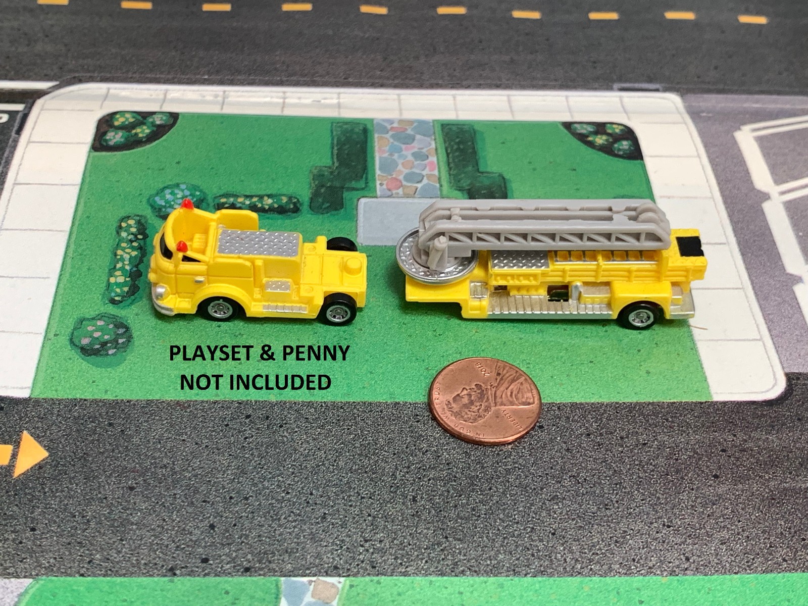 MICRO MACHINES SIZE N SCALE ARIAL FIRE LADDER TRUCK 1997 HOT WHEELS PLANET