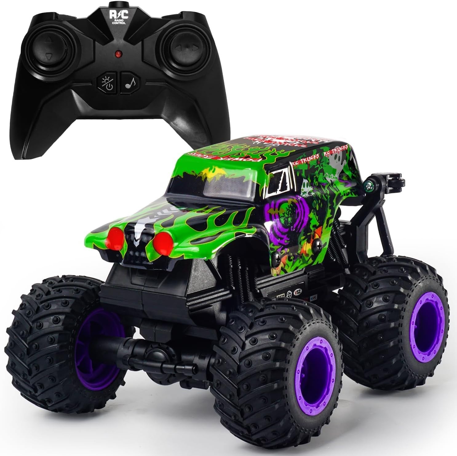 Monster Trucks RC Truck Toys 360Deg Spin & Drift Light & Sound 1:20 Scale RC Car