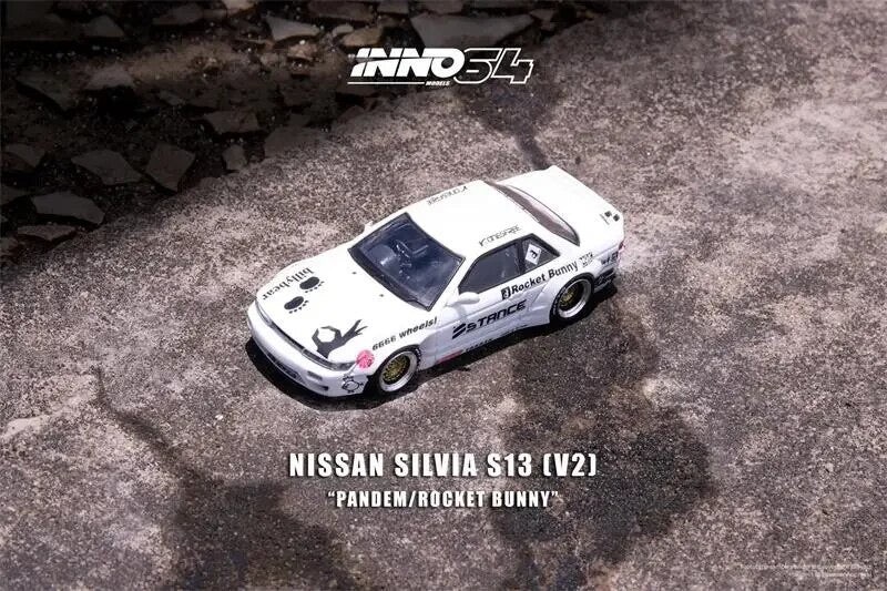 Inno64 1:64 Nissan Silvia S13 V2 Pandem Rocket Bunny – White