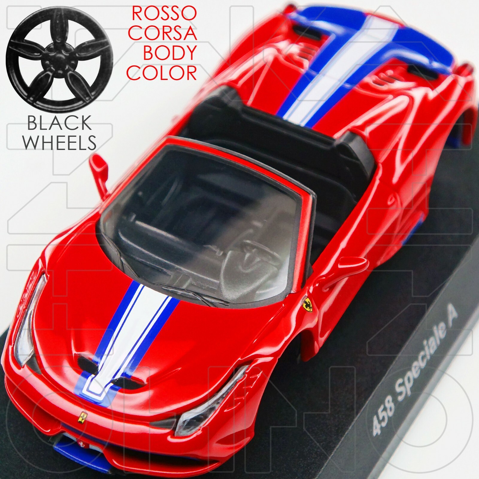 Ferrari 458 Speciale A KYOSHO 1:64 COLLECTION 12 Rosso Corsa Red + Black Rim NIB