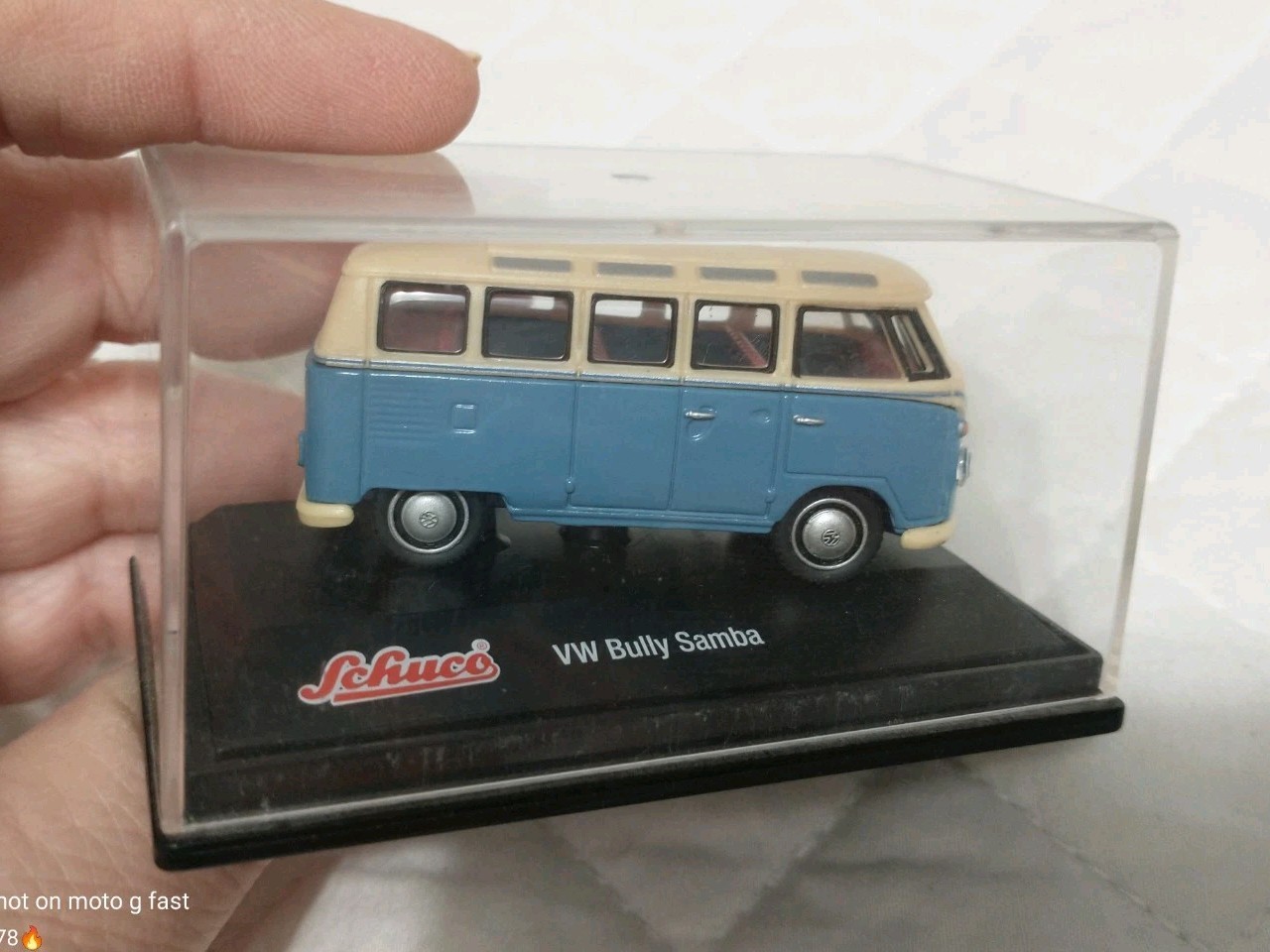 Schuco Junior Line 1/72nd Scale Light Blue and White VW Bully Samba Diecast Van