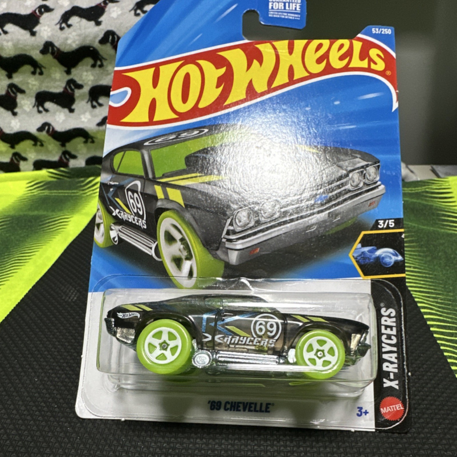 Hot Wheels 1969 Chevrolet Chevelle X-Raycers 1:64 Black Green Diecast Car